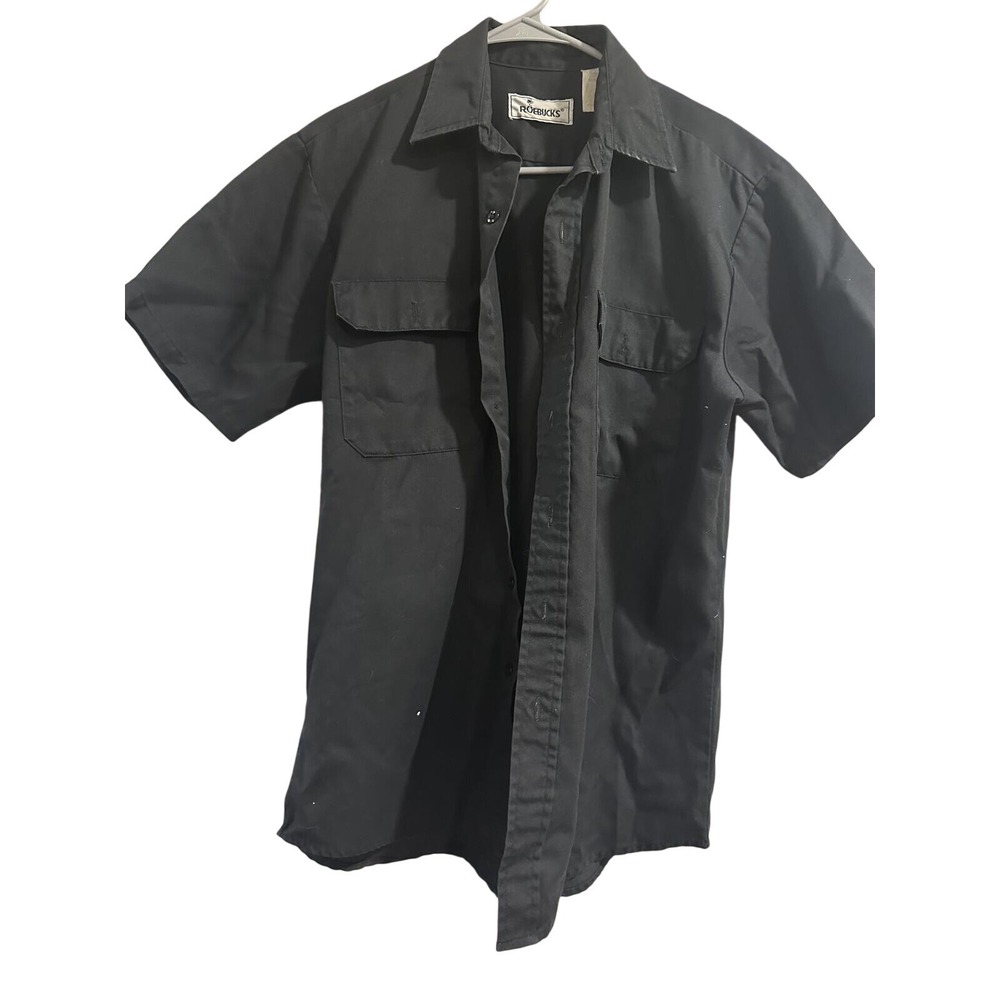 Roebucks Black Short Sleeve Button-Up Shirt